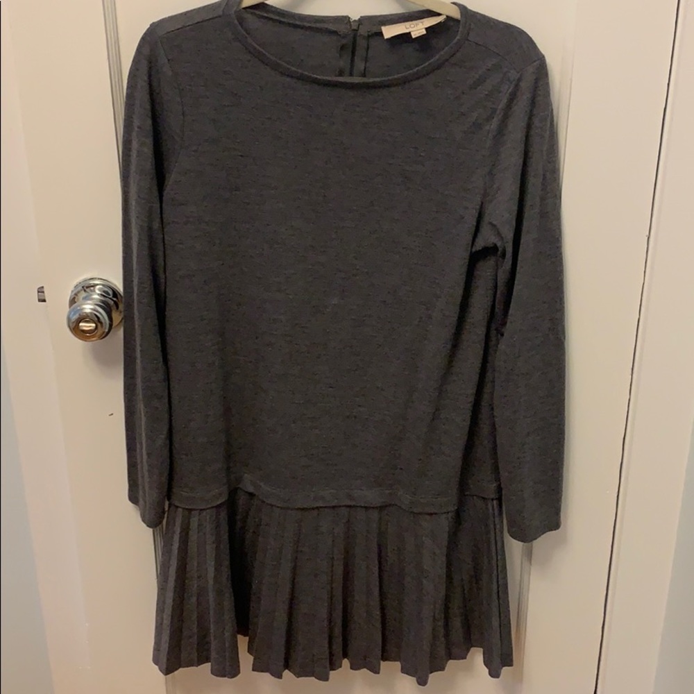 Loft long sleeve peplum dress